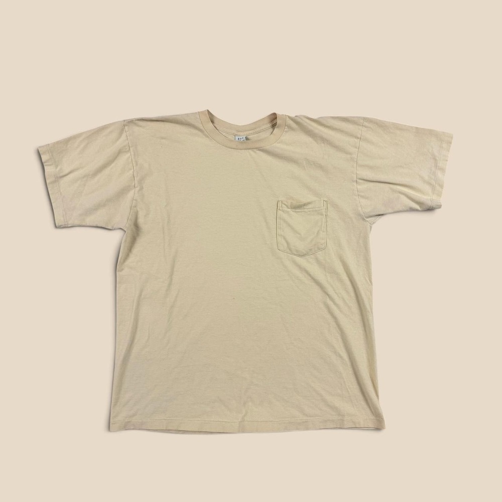 Vintage GAP Pocket T-Shirt Mens Large Yellow Single Stitch USA Light Wear